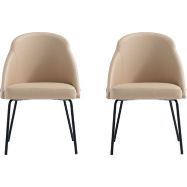 Gracie Dining Chair Set of 2 In Tan and Black