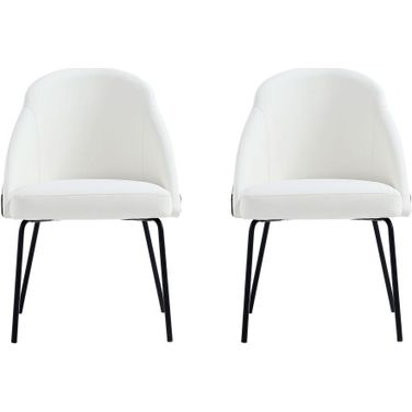 Gracie Dining Chair Set of 2 In White and Black