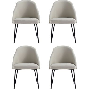 Gracie Dining Chair Set of 4 In Stone and Black