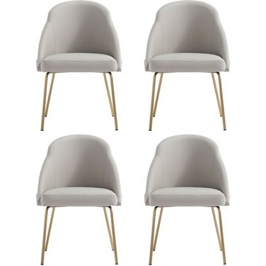 Gracie Dining Chair Set of 4 In Stone and Gold