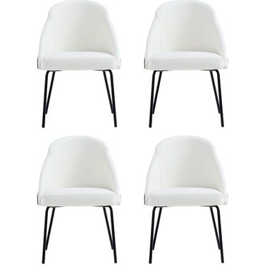 Gracie Dining Chair Set of 4 In White and Black