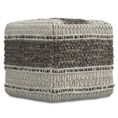 Grady Handloom Woven Square Pouf In Earth Tone Brown
