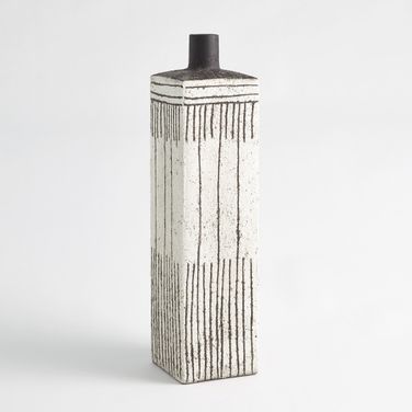 Graffiti Square Vase In White