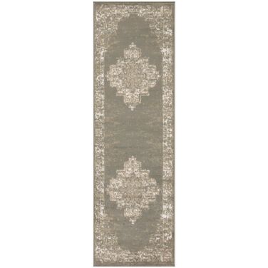 Grafix 2'3" x 7'6" Vintage Indoor Rug In Olive