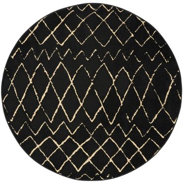 Grafix 5'3" x 5'3" Round Bohemian Indoor Rug In Black