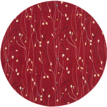 Grafix 8' x 8' Round Indoor Rug In Red