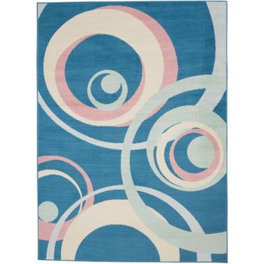 Grafix Blue Multi Colored 5'3" x 7'3" Area Rug