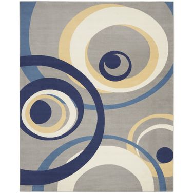 Grafix Grey 7'10" x 9'10" Mid-Century Modern Area Rug