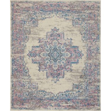 Grafix Ivory and Pink 8'6" x 12' Area Rug