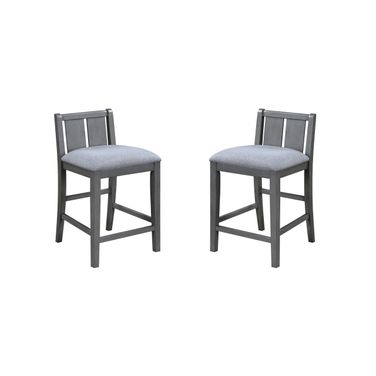 Graham Upholstered Seat 20 Inch Counter Height Chair Set of 2 In Gray