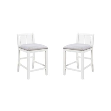 Graham Upholstered Seat 20 Inch Counter Height Chair Set of 2 In White