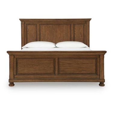 Grailmyn California King Panel Bed In Warm Brown