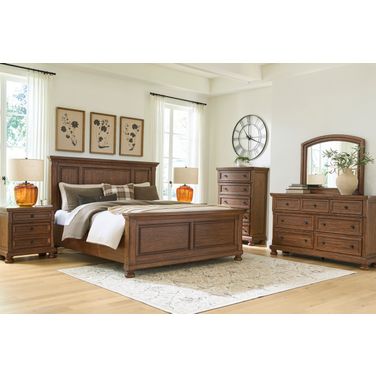 Grailmyn Panel Bedroom Set In Warm Brown