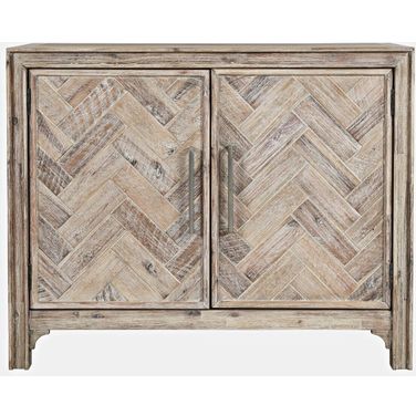 Gramercy Chevron 40 Inch 2 Door Accent Chest In Grey Wash