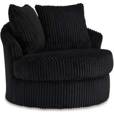 Gramwell Swivel Chair In Onyx