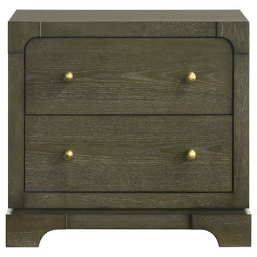 Gran Park 2-Drawer Nightstand Bedside Table In Dark Cocoa