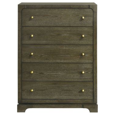 Gran Park 5-Drawer Bedroom Chest of Drawers In Dark Cocoa