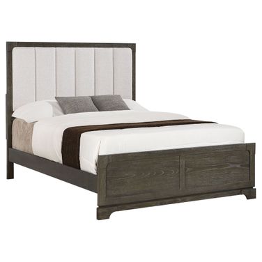 Gran Park 59 Inch Queen Panel Bed In Dark Cocoa and Beige