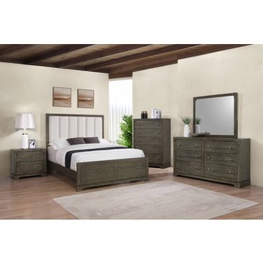 Gran Park Panel Bedroom Set In Dark Cocoa and Beige