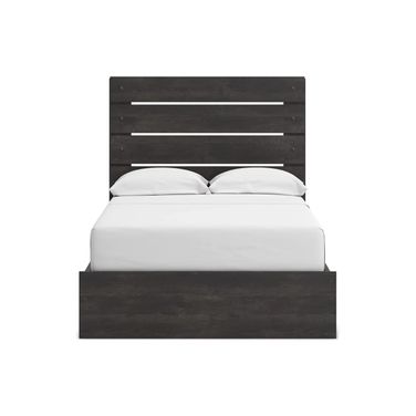 Granaport Full Panel Bed with Storage In Dark Gray