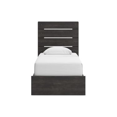 Granaport Twin Panel Bed with Storage In Dark Gray
