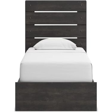Granaport Twin Panel Storage Bed In Dark Gray