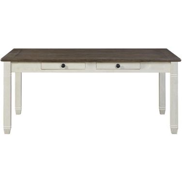 Granby Antique White And Rosy Brown Dining Table