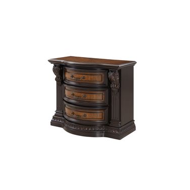 Grand Estates 3 Drawer Nightstand in Cinnamon and Weathered Black