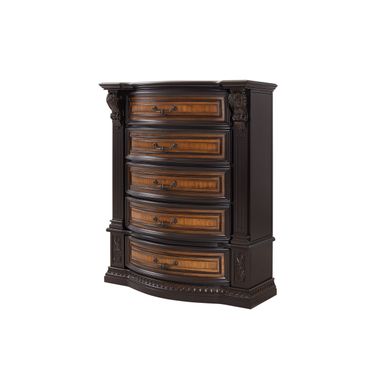 Grand Estates 5 Drawer Chest in Cinnamon and Weathered Black