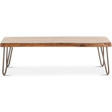 Grandby 54 Inch Coffee Table with Acacia In Walnut