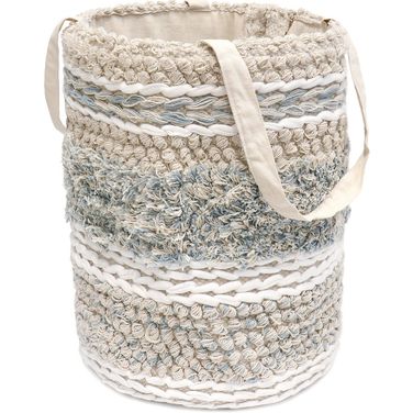 Grandcanyon Cotton Braided Basket In Beige and White