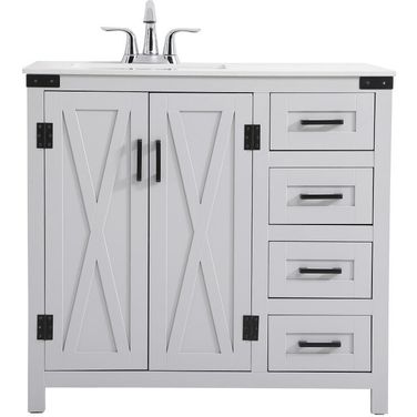 Grant 36 Inch Bathroom Vanity In Grey