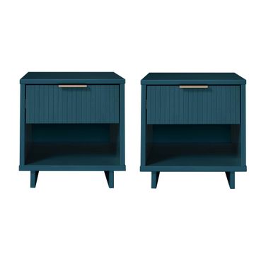 Granville Nightstand with 1 Drawer Set of 2 In Midnight Blue