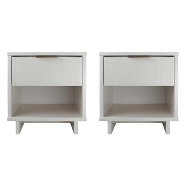 Granville Nightstand with 1 Drawer Set of 2 In White