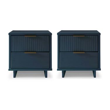 Granville Nightstand with 2 Drawer Set of 2 In Midnight Blue