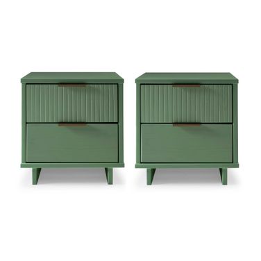 Granville Nightstand with 2 Drawer Set of 2 In Sage Green