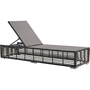 Graphite Chaise Lounge with Wheels In Gray