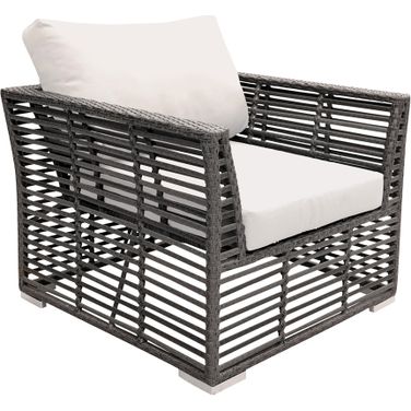 Graphite Lounge Chair with Cushions In Gray