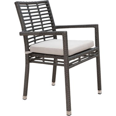 Graphite Stackable Armchair with Cushion In Gray