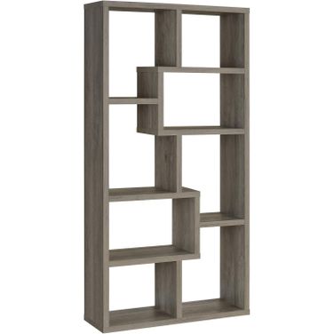 Theo 10-shelf Bookcase Grey Driftwood