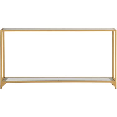 Graydon Slim Console Table In Clear and Gold