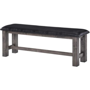 Grayson Grey Oak Bench With Padded Seat