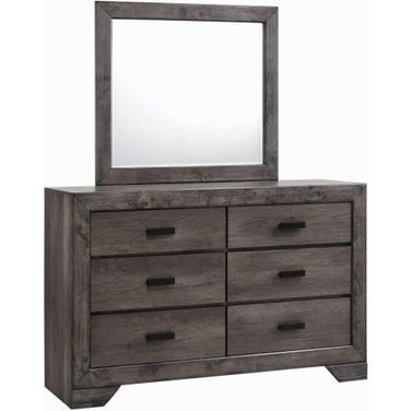 Grayson Grey Oak Dresser With Mirror