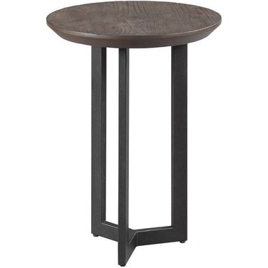 Hamilton Round Chairside Table In Rustic Dark Oak