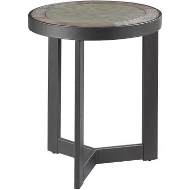Hamilton Round End Table In Rustic Dark Oak