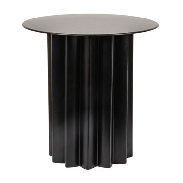 Greenpoint Pleated Column Metal Accent Table In Black