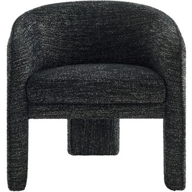 Greer Boucle Fabric Upholstered Accent Armchair In Charcoal