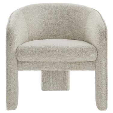 Greer Boucle Fabric Upholstered Accent Armchair In Parchment