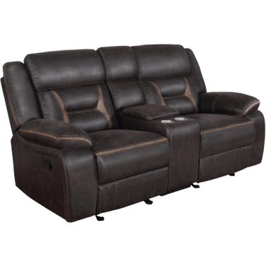 Greer Transitional Upholstered Tufted Back Glider Loveseat
