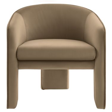 Greer Performance Velvet Upholstered Accent Armchair In Taupe